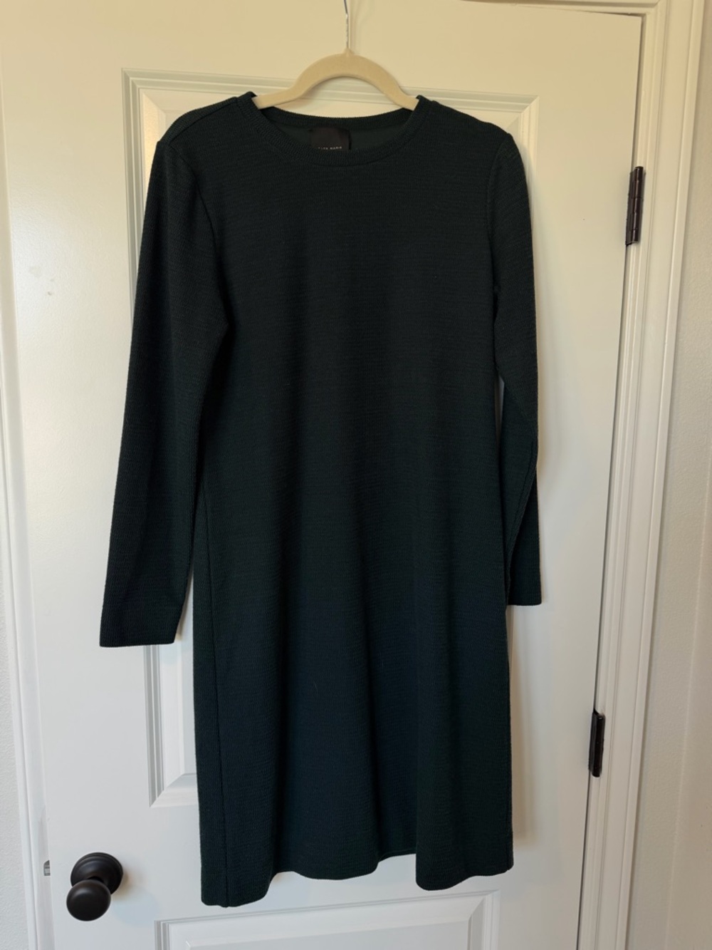 Alex Marie Forest Green Long-Sleeve Crewneck Knit Dress